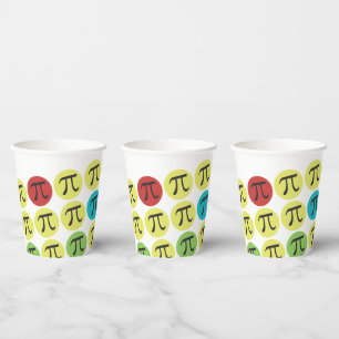 Vasos De Papel Símbolos Pi Colorful Mod Cups de papel