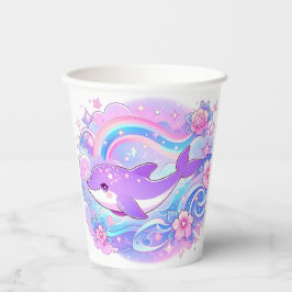 Vasos De Papel Simple Adorable Dolphin Baby Shower