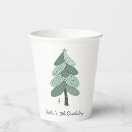 Vasos De Papel Simple árbol de Navidad Cumpleaños