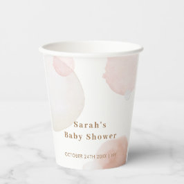 Vasos De Papel Simple Boho Watercolor Resumen Baby Shower