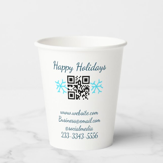 Vasos De Papel simple custom QR code add your name text  Classic  (Anverso)