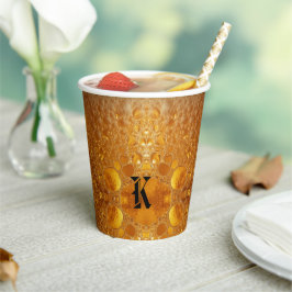 Vasos De Papel Simple Gold Beer Monogram Christmas party