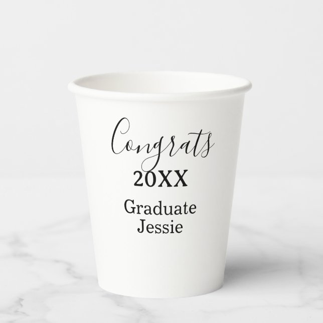 Vasos De Papel Simple graduation congratulations minimal add clas (Anverso)