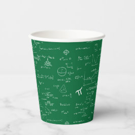 Vasos De Papel Simple Green White Math Pattern