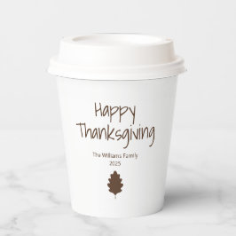 Vasos De Papel Simple Leaf Modern Family Thanksgiving Dinner