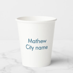 Vasos De Papel simple letra inicial monograma añada su nombre