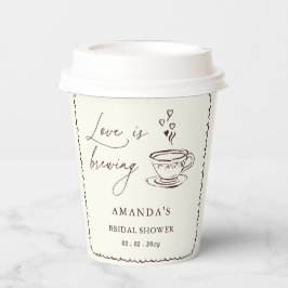 Vasos De Papel Simple Love está preparando la ducha de novia de c