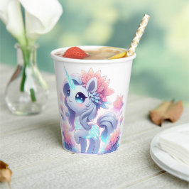 Vasos De Papel Simple Majestic Unicorn Baby Shower