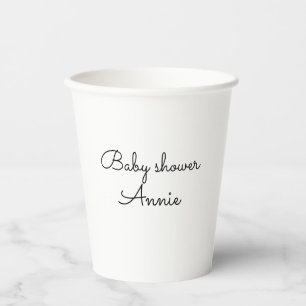 Vasos De Papel simple minimal agrega tu nombre texto baby shower