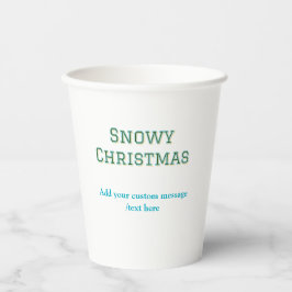 Vasos De Papel Simple minimal green happy holidays Christmas 