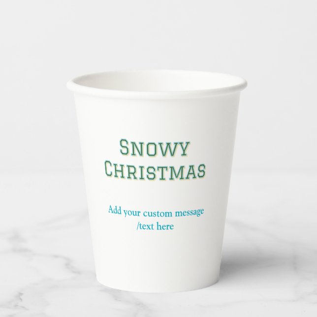 Vasos De Papel Simple minimal green happy holidays Christmas  (Anverso)