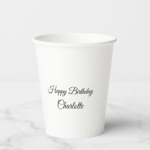Vasos De Papel SIMPLE MÍNIMO.CUTIE AGREGAR NOMBRE BEBÉ feliz cump