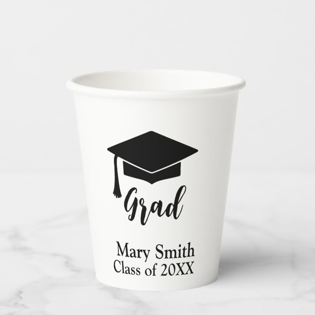 Vasos De Papel Simple Modern Black and White Party Cup (Anverso)