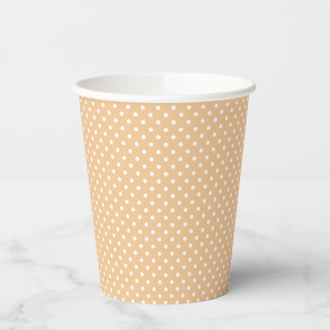 Vasos De Papel Simple Orange Polka Dot (Izquierda)