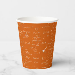 Vasos De Papel Simple Orange White Math Pattern