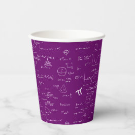 Vasos De Papel Simple Purple White Math Pattern