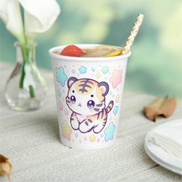 Vasos De Papel Simple Sweet Tiger Baby Shower