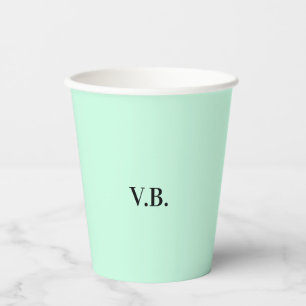 Vasos De Papel Simple texto de nombre de color sólido agregar mon