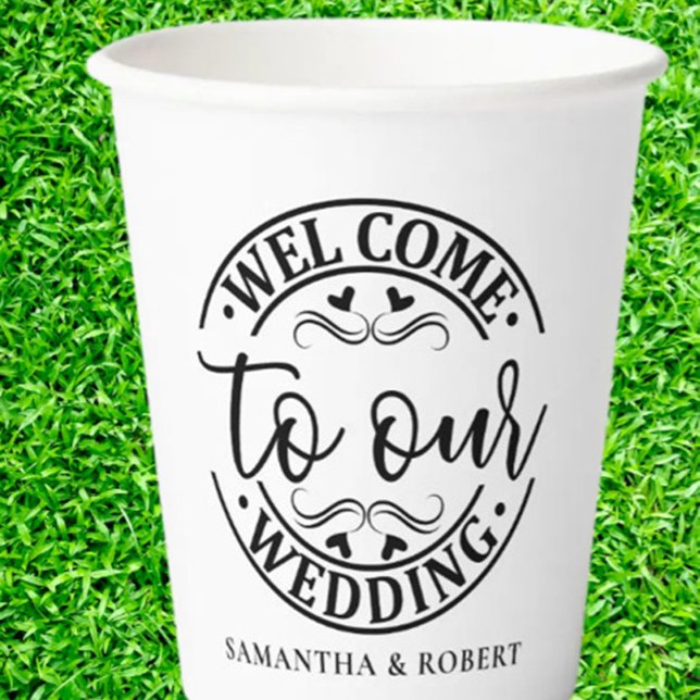 VASOS DE PAPEL SIMPLE WELCOME WEDDING  (Welcome to a Wonderful Celebration!)