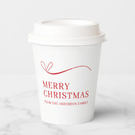Vasos De Papel Simple white red modern Merry Christmas