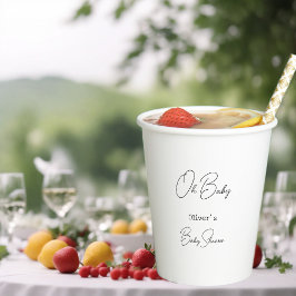 Vasos De Papel Simple y elegante caligrafía Bienvenido Baby Showe