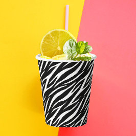 Vasos De Papel Simple Zebra Imprimir Color Blanco Blanco Blanco C