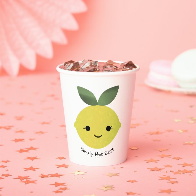 Vasos De Papel Simplemente la esencia Cute Kawaii Limón  (in situ)