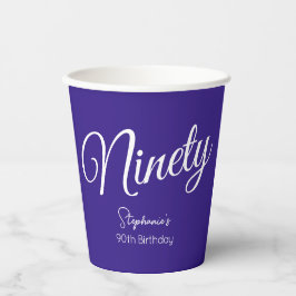 Vasos De Papel Simply Modern Script Purple 90 cumpleaños