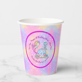 Vasos De Papel Sirena 4º Cumpleaños Cambio Editar Texto Personali