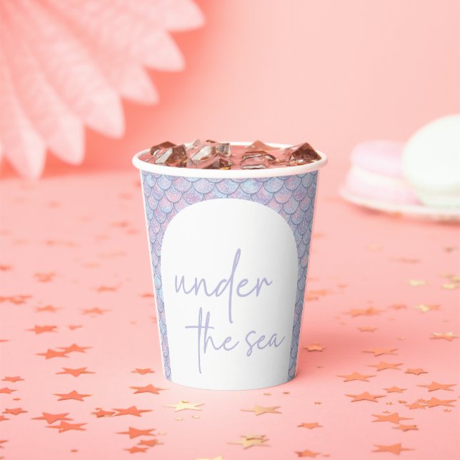 Vasos De Papel Sirena Primer Cumpleaños Fiesta Bajo El Mar (in situ)