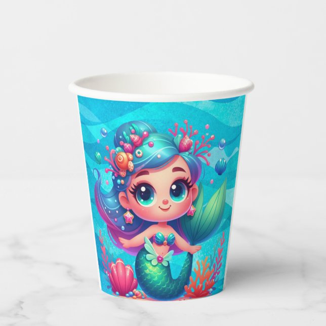 Vasos De Papel Sirena submarina (Anverso)