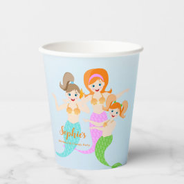 Vasos De Papel Sirena y amigos fiesta de cumpleaños