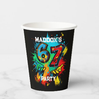 Vasos De Papel Six Seven Party Paper Cups 6-7 Meme Party Decor