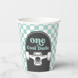 Vasos De Papel Skateboard One Cool Dude cumpleaños 1