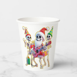 Vasos De Papel **Skeleton 3D Christm Santa Party – Funnyas Skelet