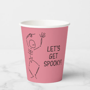 Vasos De Papel Skeleton Dance Halloween taza de papel - rosa