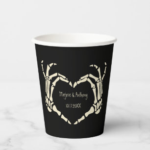Vasos De Papel Skeleton Manos Forma Corazón Boda Personalizada