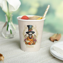 Vasos De Papel Skeleton rebosante de gótico Agradecido