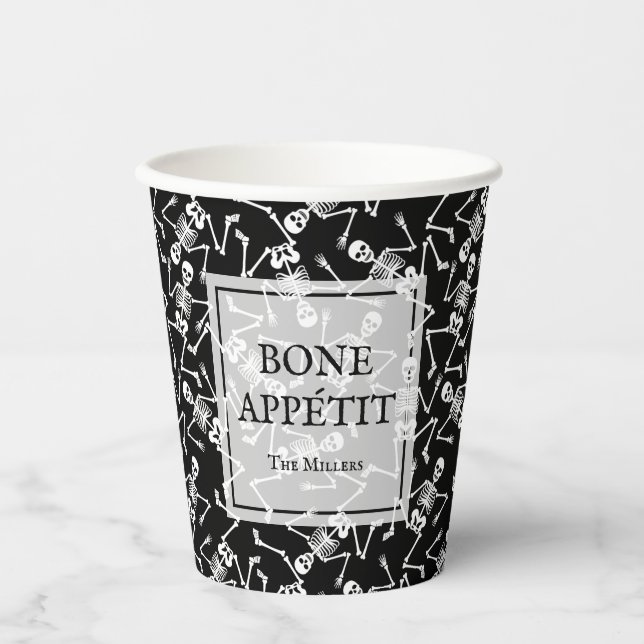 Vasos De Papel Skeletons BONE APPÉTIT (Anverso)