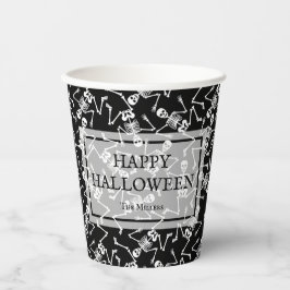 Vasos De Papel Skeletons Happy Halloween
