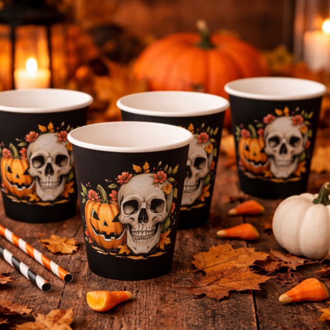 Vasos De Papel  Skull and Pumpkin  (Subido por el creador)