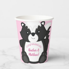 Vasos De Papel Skunk Baby Shower Pink