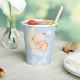 Vasos De Papel Sleepy Bear Baby Shower Paper Cups