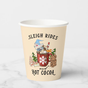 Vasos De Papel Sleigh Rides y Hot Cocoa - Gnome escandinavo