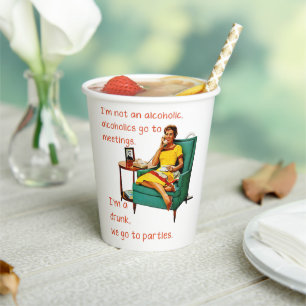 Vasos De Papel SlipperyJoe socializando bebiendo fiesta vintage m