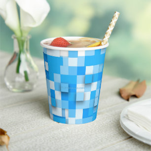 Vasos De Papel SlipperyJoe's cuadrados arte mosaico moderno tres-