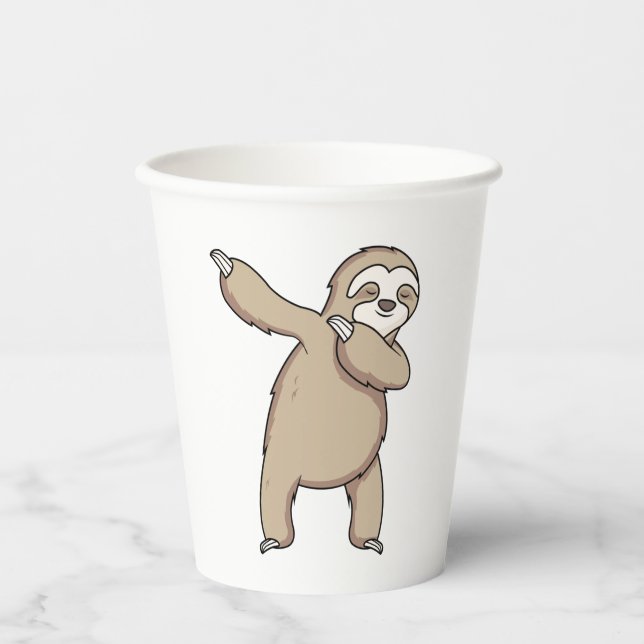 Vasos De Papel Sloth Dab (Anverso)