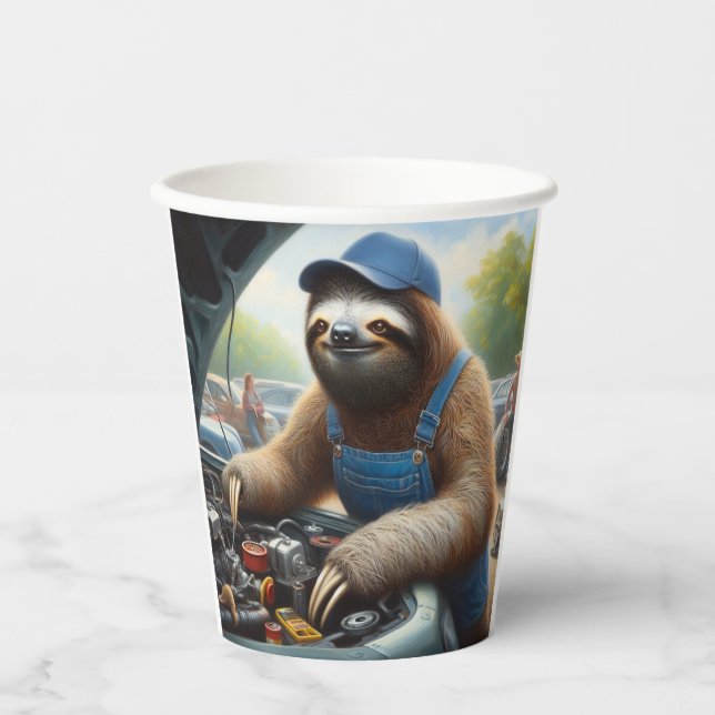Vasos De Papel Sloth Mechanic (Anverso)