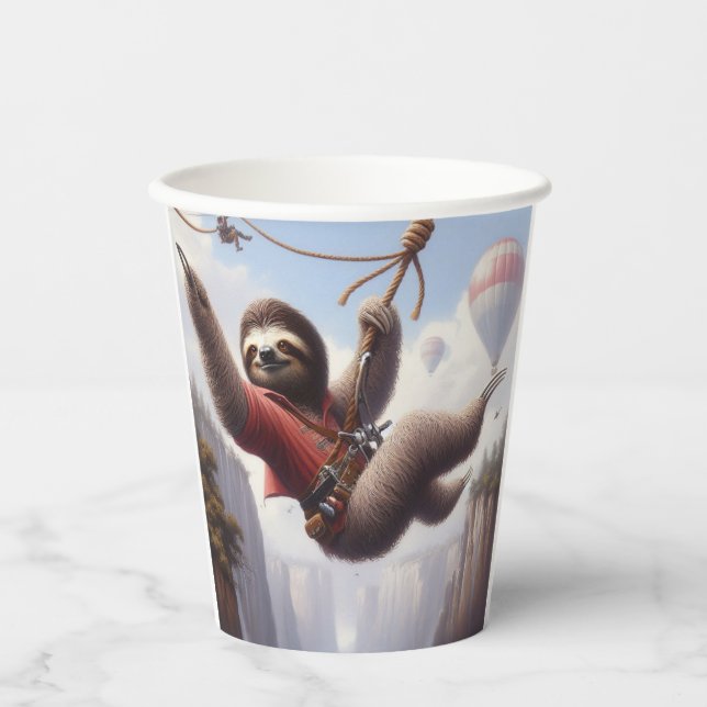 Vasos De Papel Sloth Ziplining (Anverso)