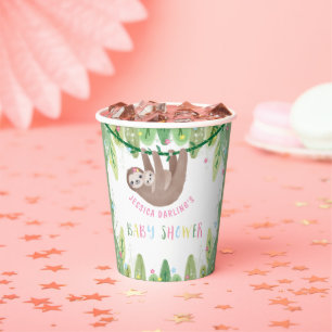 Vasos De Papel Slove Baby Girl Shower Jungle Tema